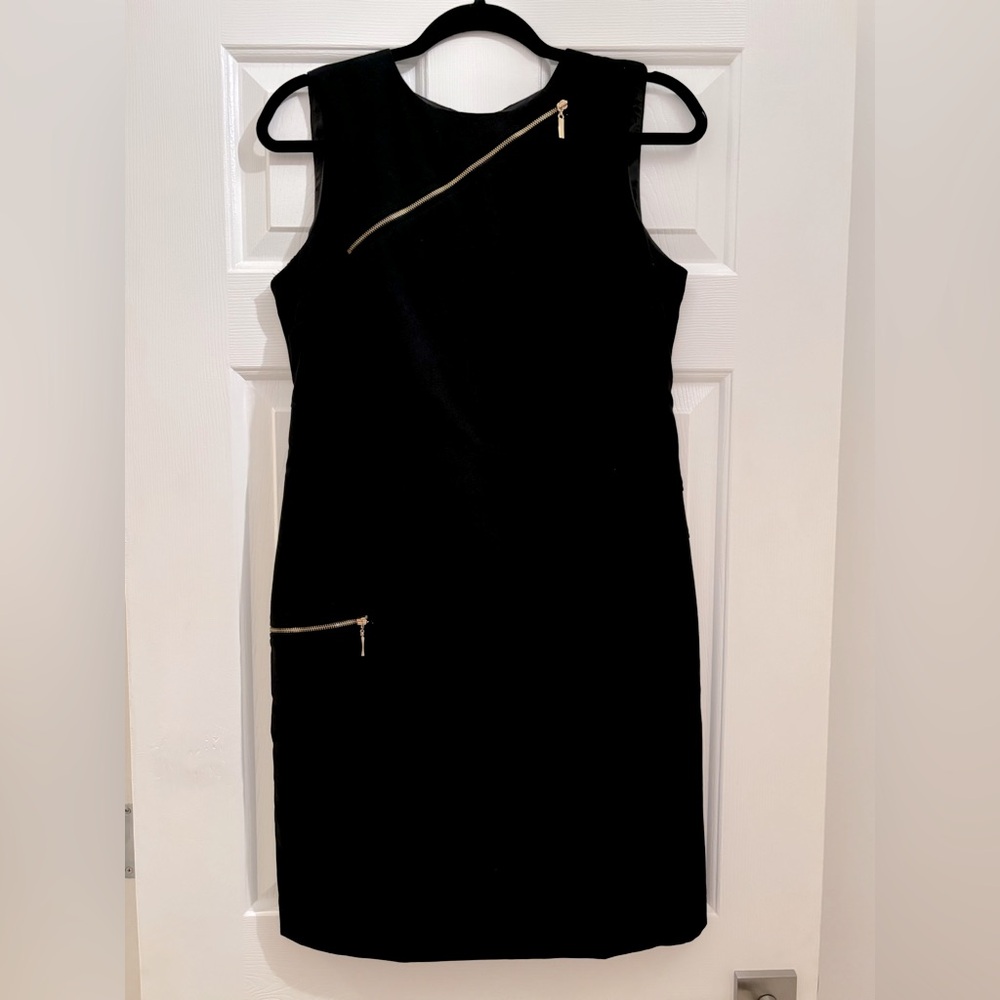 NWT Black zipper detail lined sheath dress by Sandra Darren - 8